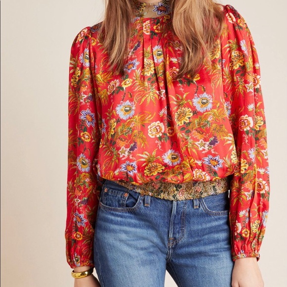 Gorgeous Anthropologie blouse feels like silk! - Picture 1 of 7